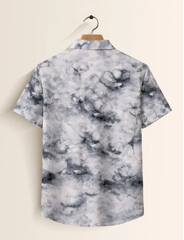 Trezzo Monochrome Abstract Print Casual Half Sleeve Shirt