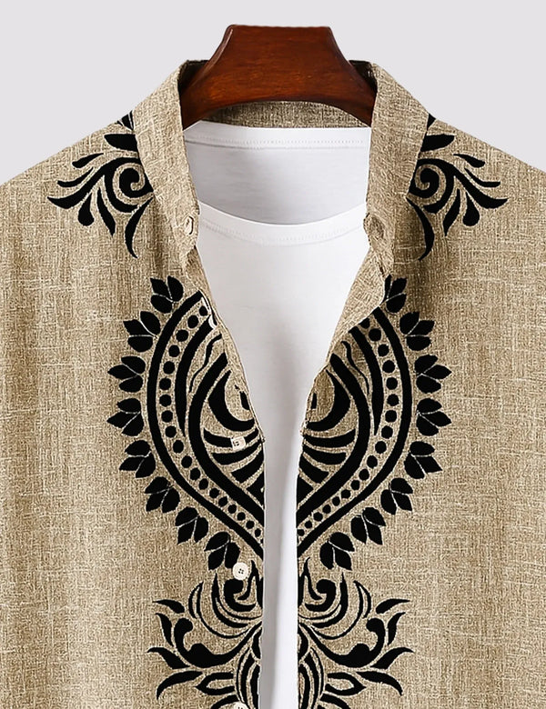 Trezzo Ethnic Mandala Print Casual Half Sleeve Shirt