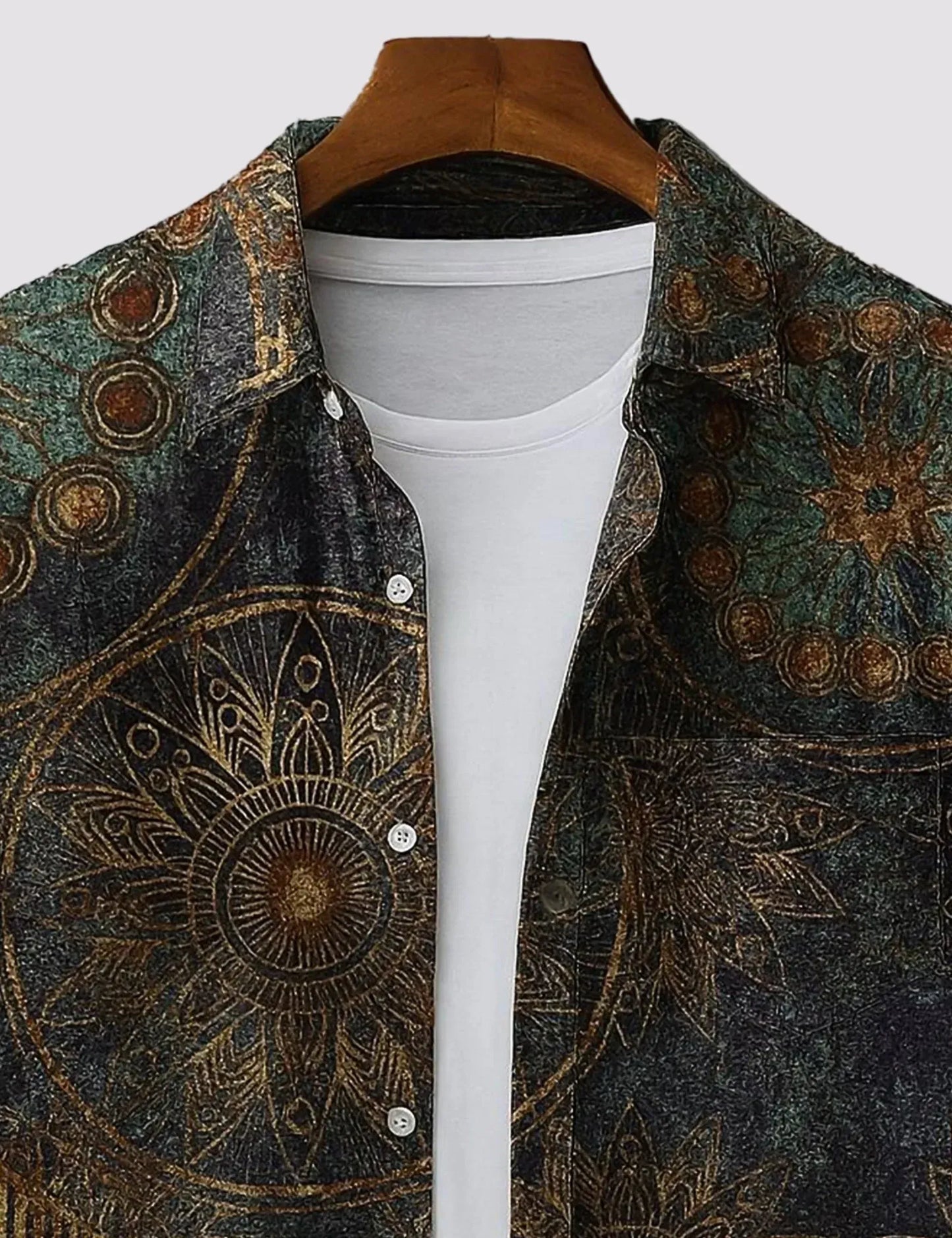 Trezzo Vintage Mandala Print Casual Half Sleeve Shirt