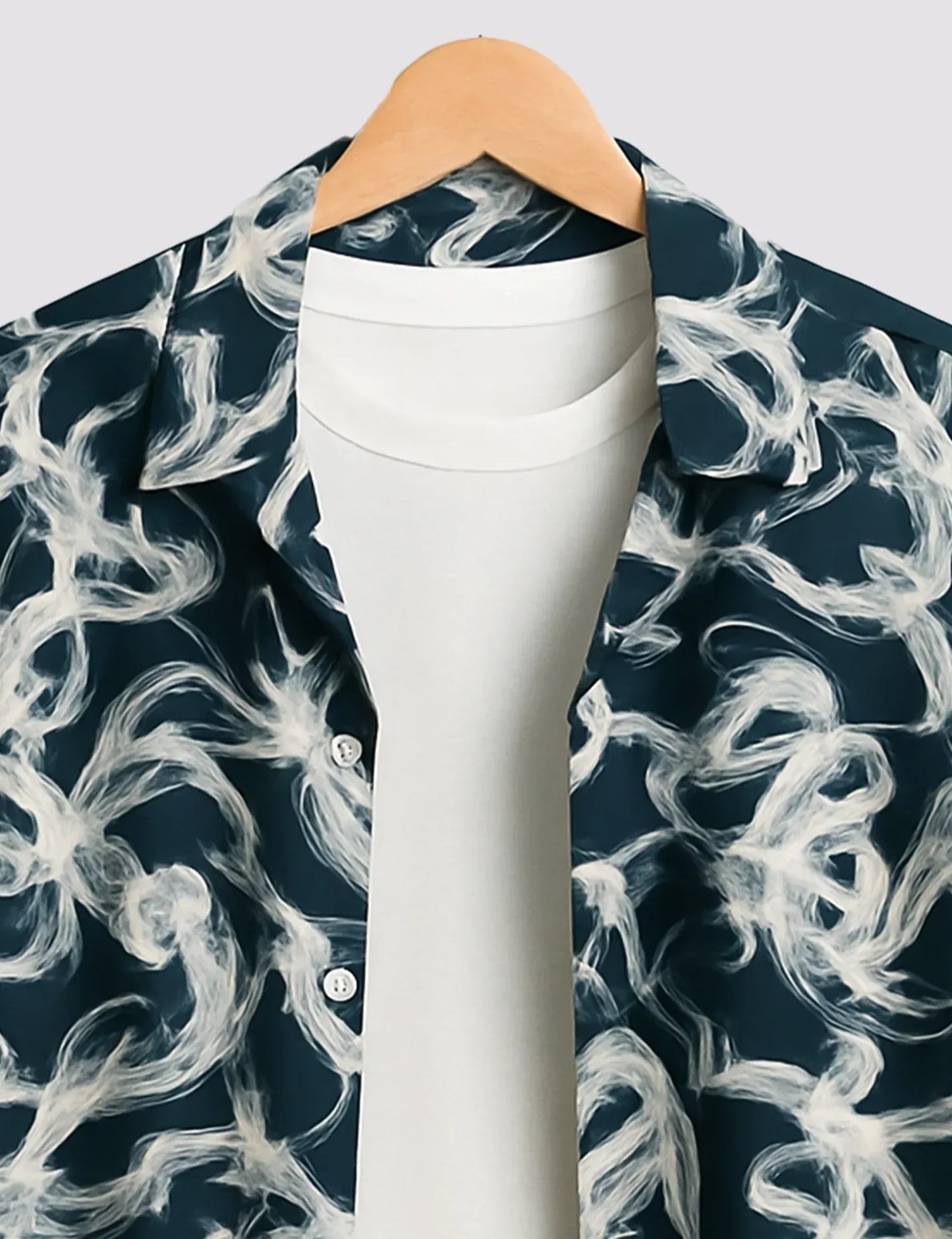 Trezzo Abstract Smoke Print Casual Half Sleeve Shirt
