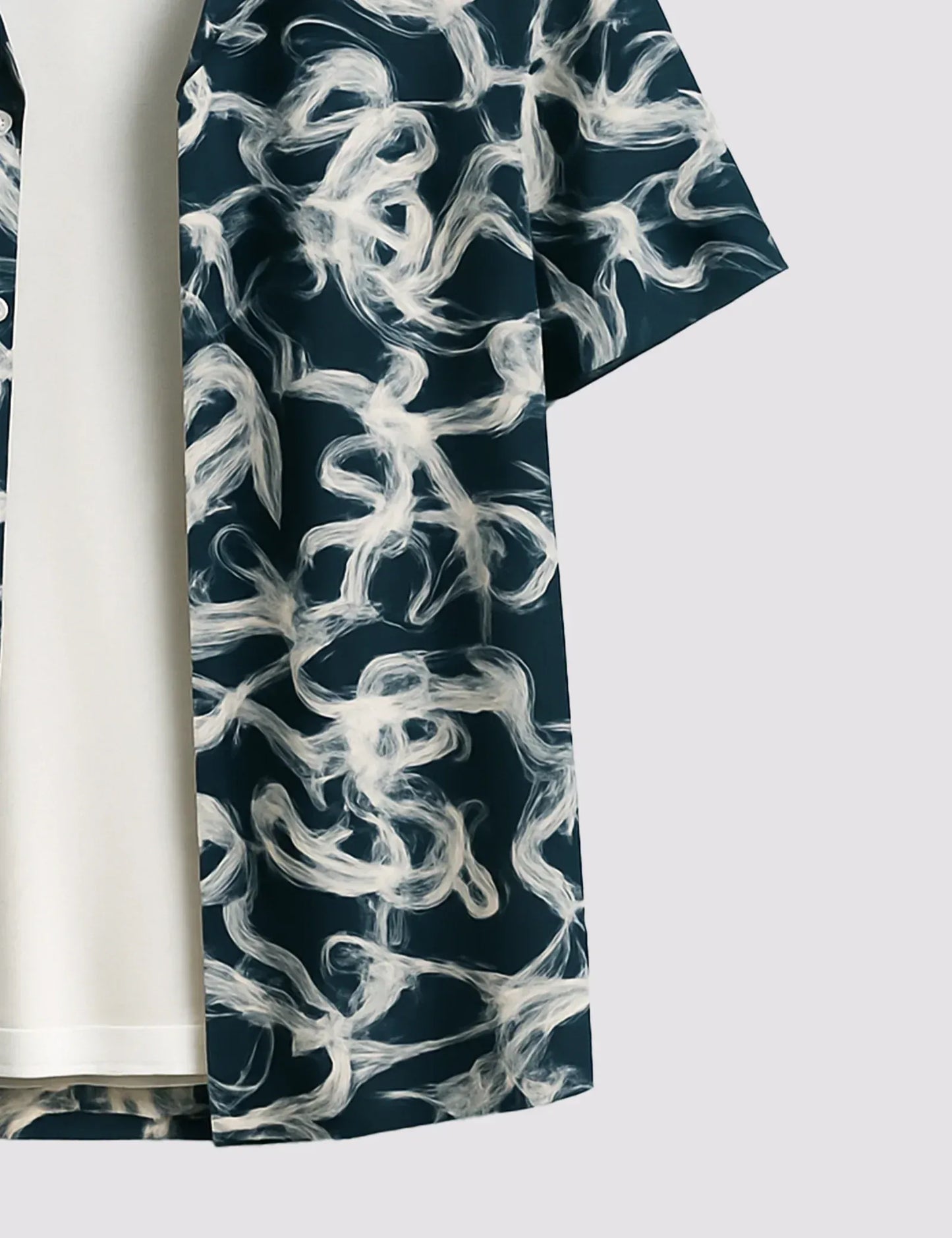 Trezzo Abstract Smoke Print Casual Half Sleeve Shirt