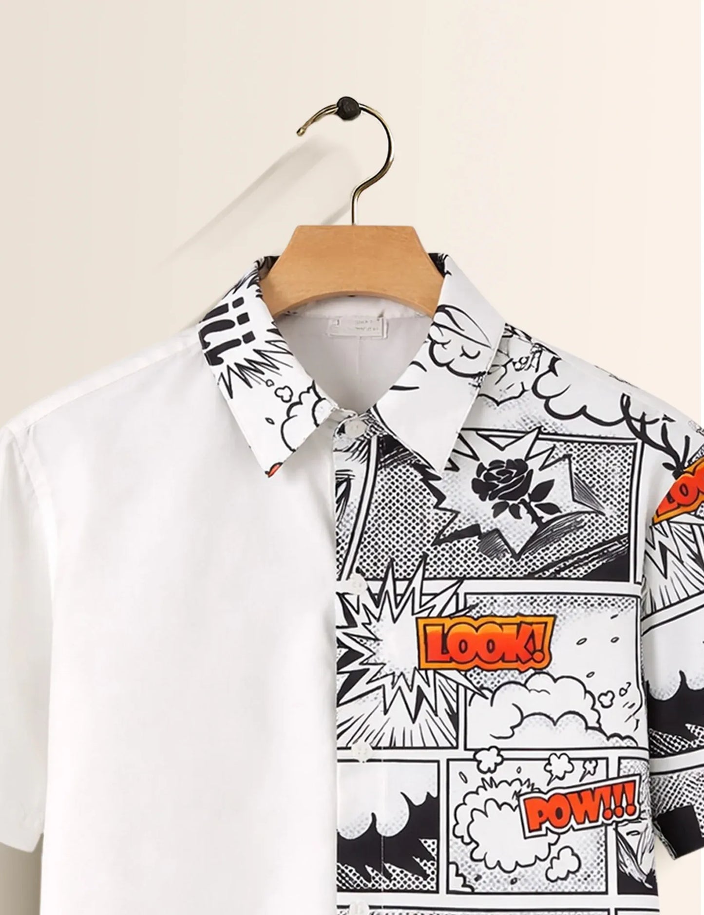 Trezzo Comic Pop Art Half Print Casual Shirt