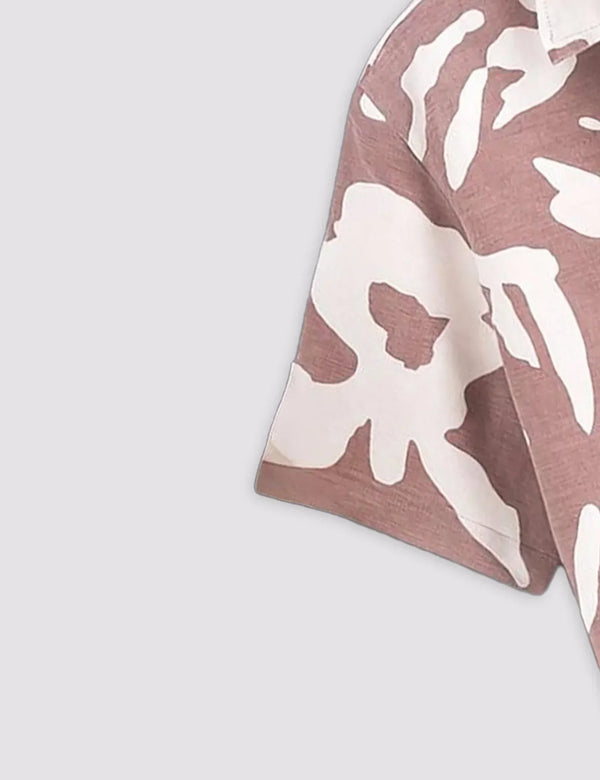 Trezzo Abstract Camo Print Casual Half Sleeve Shirt