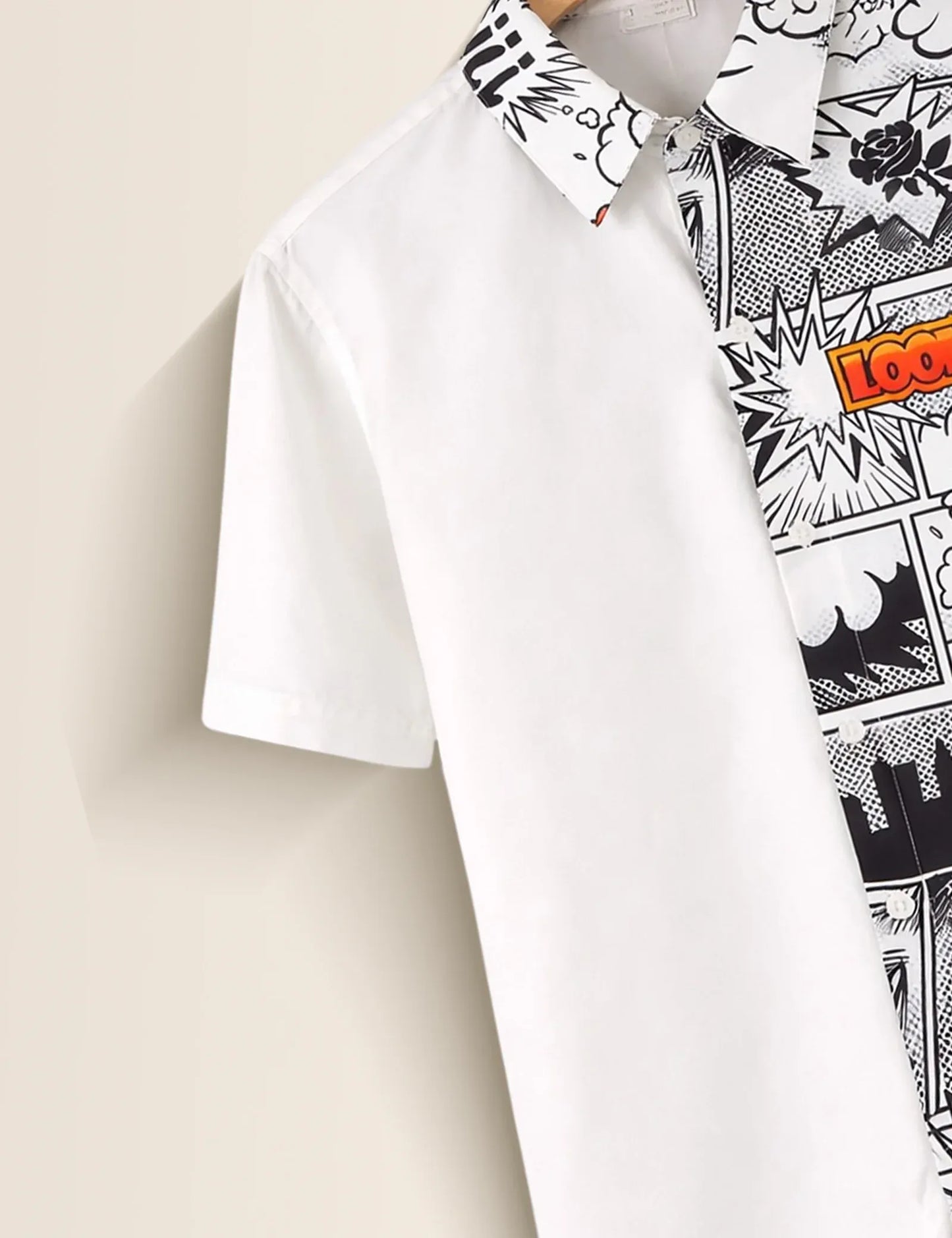 Trezzo Comic Pop Art Half Print Casual Shirt
