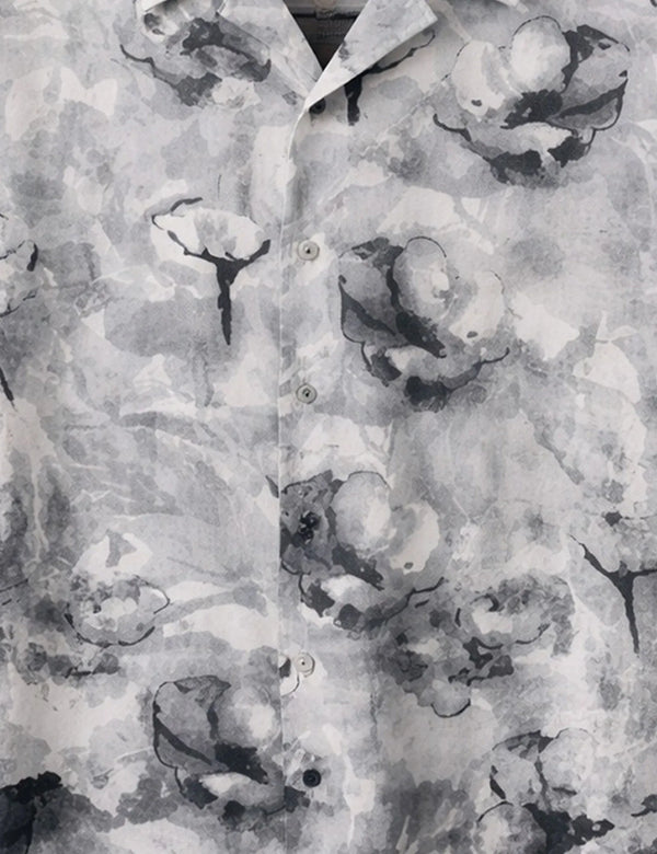 Trezzo Monochrome Abstract Print Casual Half Sleeve Shirt