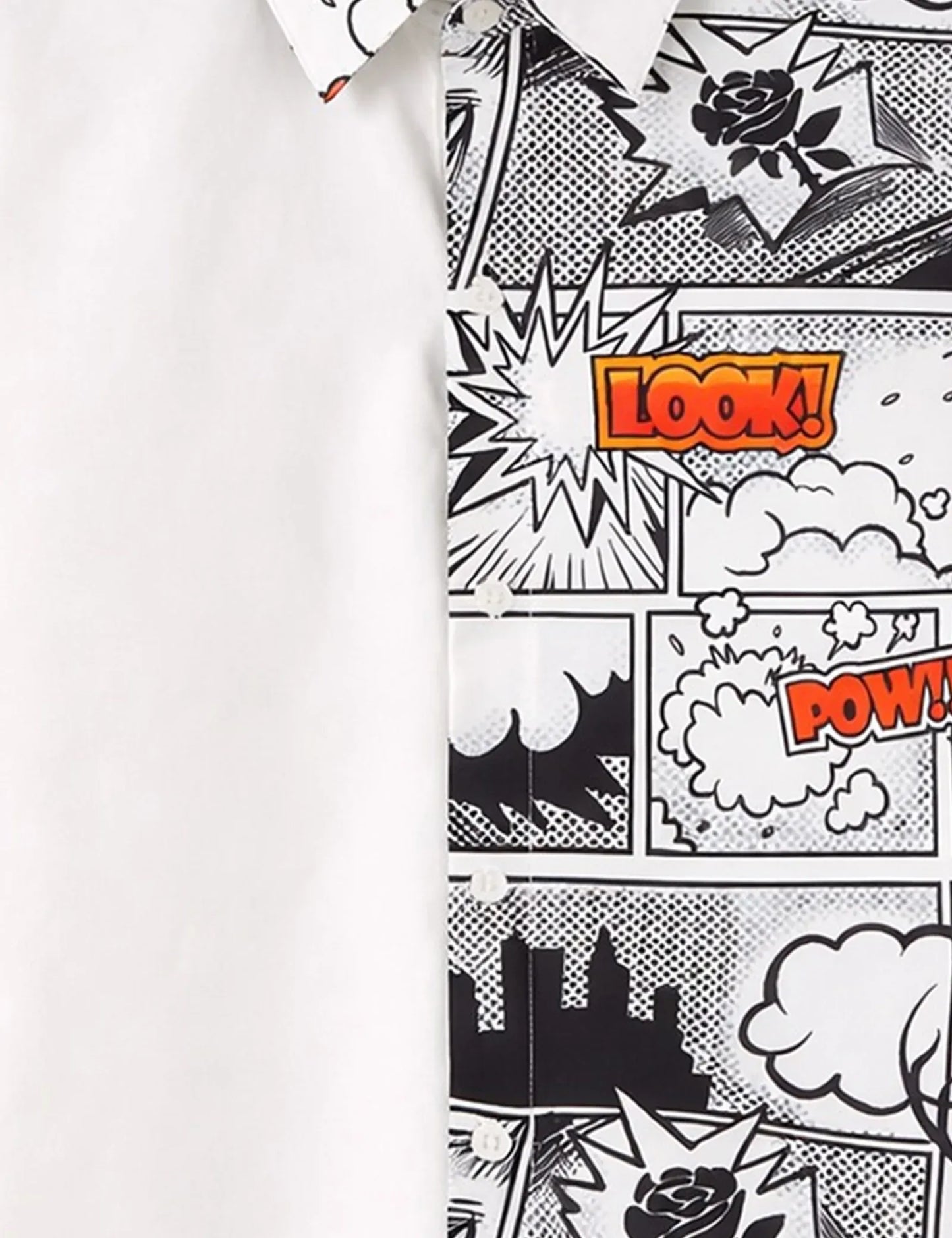Trezzo Comic Pop Art Half Print Casual Shirt
